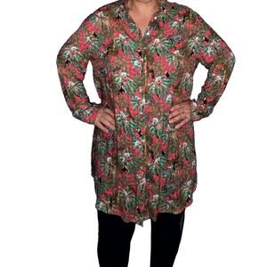 Jane & Delancey Long Sleeve Button Up Shirt Size: Large